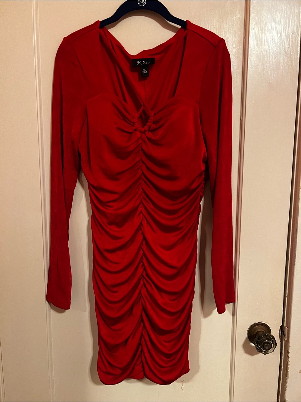 BCX Red Ruched Mini Dress - Picture 2 of 8